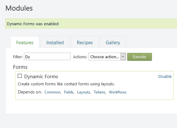 Enabling Dynamic Forms in Orchard CMS