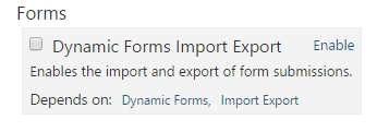 Forms Import Export Module
