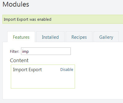 Import/Export module